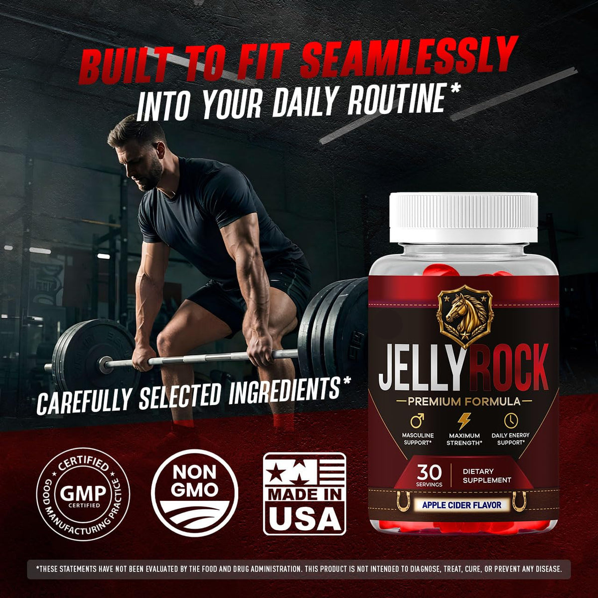 Jelly Rock Gummies - Official Jelly Rock Premium Formula Gummys with All Natural Ingredients, JellyRock Maximum Strength for Wellness & Overall Health Support, 60 Gummies for 1 Month